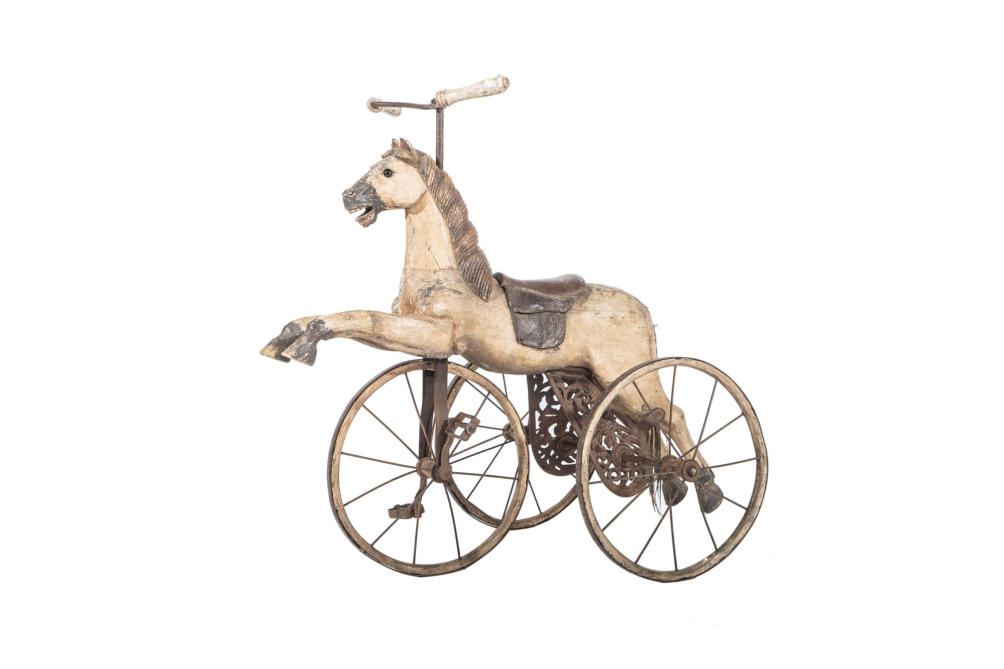 antique wooden horse tricycle