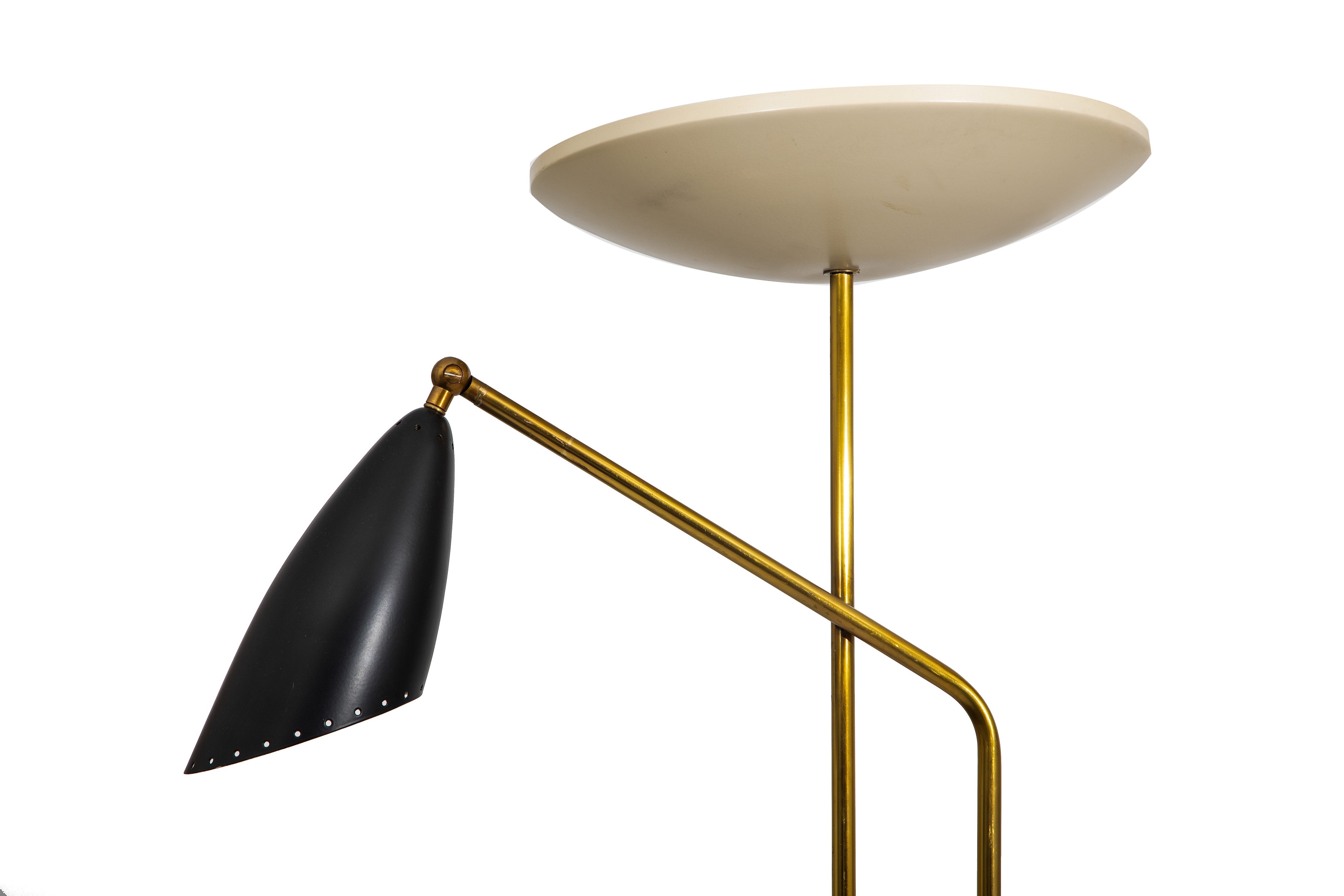 Pair of Mid-century brass floor lamps